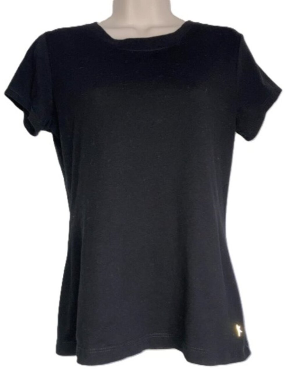 Danskin Now Loose Short Sleeve Round Neck Black T-Shirt Women’s Medium